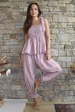 Nonni Gingham Bandeau Cami Indian Pink
